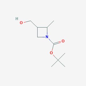 molecular formula C10H19NO3 B6305312 t-Butyl 3-(hydroxymethyl)-2-methyl-azetidine-1-carboxylate CAS No. 2090335-53-6