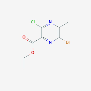 molecular formula C8H8BrClN2O2 B6305366 6-溴-3-氯-5-甲基吡嗪-2-羧酸乙酯 CAS No. 2091009-80-0