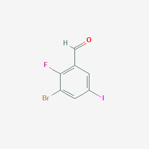 molecular formula C7H3BrFIO B6305387 3-Bromo-2-fluoro-5-iodobenzaldehyde CAS No. 2091143-73-4