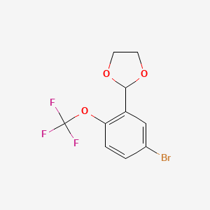 molecular formula C10H8BrF3O3 B6305429 2-(5-Bromo-2-trifluoromethoxyphenyl)-1,3-dioxolane CAS No. 773093-33-7