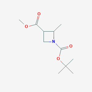 molecular formula C11H19NO4 B6305554 1-叔丁基3-甲基2-甲基氮杂环丁烷-1,3-二羧酸酯 CAS No. 1935942-15-6