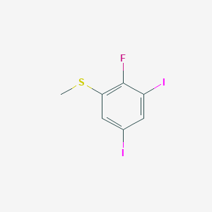 molecular formula C7H5FI2S B6305599 (2-Fluoro-3,5-diiodophenyl)(methyl)sulfane CAS No. 1803791-26-5