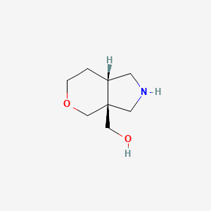 molecular formula C8H15NO2 B6305621 rel-(3aR,7aS)-Hexahydropyrano[3,4-c]pyrrol-3a(4H)-ylmethanol, 95% CAS No. 2722514-29-4