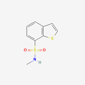 molecular formula C9H9NO2S2 B6305660 Benzo[b]thiophene-7-sulfonic acid methylamide, 95% CAS No. 1866585-11-6