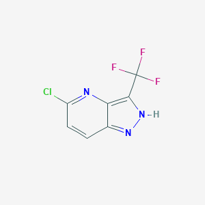 molecular formula C7H3ClF3N3 B6305688 5-Chloro-3-(trifluoromethyl)-1H-pyrazolo[4,3-b]pyridine CAS No. 1638768-23-6
