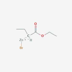 molecular formula C6H11BrO2Zn B6305811 1-Ethoxy-1-oxobutan-2-ylzinc bromide, 0.50 M in ether CAS No. 28288-34-8