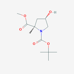 molecular formula C12H21NO5 B6305877 1-(t-Butyl) 2-methyl (2R,4S)-4-hydroxy-2-methylpyrrolidine-1,2-dicarboxylate CAS No. 1975992-77-8