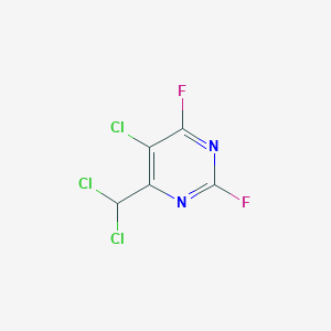 molecular formula C5HCl3F2N2 B6305889 5-Chloro-4-(dichloromethyl)-2,6-difluoropyrimidine, 98% CAS No. 84371-91-5