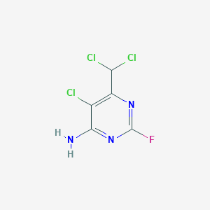 molecular formula C5H3Cl3FN3 B6305897 5-Chloro-6-(dichloromethyl)-2-fluoro-4-pyrimidinamine, 98% CAS No. 84737-29-1