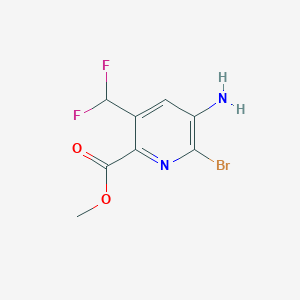molecular formula C8H7BrF2N2O2 B6306084 Methyl 5-amino-6-bromo-3-(difluoromethyl)picolinate CAS No. 1805090-53-2