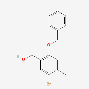 molecular formula C15H15BrO2 B6306100 [2-(Benzyloxy)-5-bromo-4-methylphenyl]methanol CAS No. 1823817-52-2