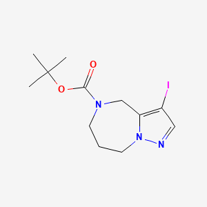 molecular formula C12H18IN3O2 B6306158 tert-Butyl 3-iodo-4,6,7,8-tetrahydropyrazolo[1,5-a][1,4]diazepine-5-carboxylate CAS No. 1823263-02-0