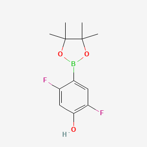 molecular formula C12H15BF2O3 B6306249 2,5-Difluoro-4-hydroxyphenylboronic acid pinacol ester CAS No. 1817835-85-0