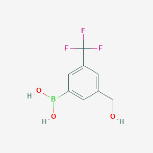 molecular formula C8H8BF3O3 B6306251 3-(Hydroxymethyl)-5-(trifluoromethyl)phenylboronic acid, 95% CAS No. 2088638-48-4