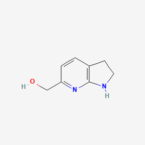 molecular formula C8H10N2O B6306274 2,3-Dihydro-1H-pyrrolo[2,3-b]pyridin-6-ylmethanol, 95% CAS No. 1824316-09-7