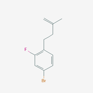 molecular formula C11H12BrF B6306313 4-(4-Bromo-2-fluorophenyl)-2-methyl-1-butene, 97% CAS No. 1256481-28-3