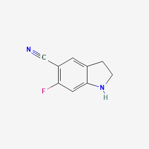 molecular formula C9H7FN2 B6306318 6-Fluoroindoline-5-carbonitrile CAS No. 1702230-01-0