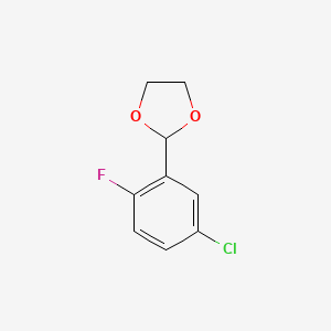 molecular formula C9H8ClFO2 B6306336 2-(5-Chloro-2-fluorophenyl)-1,3-dioxolane CAS No. 773087-57-3