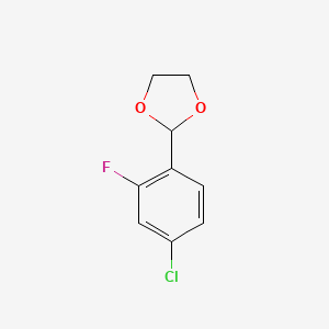 molecular formula C9H8ClFO2 B6306339 2-(4-Chloro-2-fluorophenyl)-1,3-dioxolane CAS No. 773102-67-3