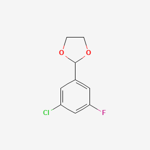 molecular formula C9H8ClFO2 B6306344 2-(3-Chloro-5-fluorophenyl)-1,3-dioxolane CAS No. 773086-98-9