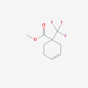 molecular formula C9H11F3O2 B6306381 Methyl 1-(trifluoromethyl)cyclohex-3-ene carboxylate;  98% CAS No. 1379317-02-8