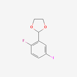 molecular formula C9H8FIO2 B6306535 2-(2-Fluoro-5-iodophenyl)-1,3-dioxolane CAS No. 773095-44-6