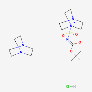 molecular formula C17H34ClN5O4S B6306554 (1,4-Diazabicyclo[2.2.2]octan-1-ium-1-ylsulfonyl)(t-butoxycarbonyl)amide, DABCO adduct CAS No. 1858278-48-4