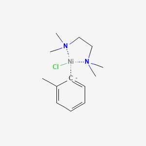 molecular formula C13H23ClN2Ni- B6306558 Chloro(2-methylphenyl)(N,N,N,N-tetramethyl-1,2-ethylenediamine)nickel(II), 99% (contains about 10% o-chlorotoluene) CAS No. 1702744-45-3