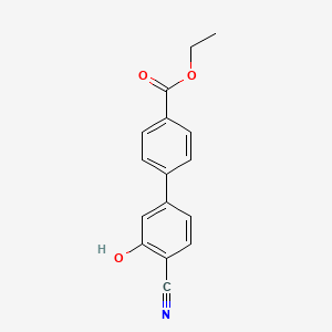 molecular formula C16H13NO3 B6306622 2-Cyano-5-(4-ethoxycarbonylphenyl)phenol CAS No. 288067-36-7