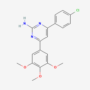 molecular formula C19H18ClN3O3 B6306625 4-(4-Chlorophenyl)-6-(3,4,5-trimethoxyphenyl)pyrimidin-2-amine CAS No. 215257-68-4