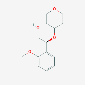 molecular formula C14H20O4 B6306639 (S)-2-(2-甲氧苯基)-2-((四氢-2H-吡喃-4-基)氧基)乙醇 CAS No. 2131091-23-9