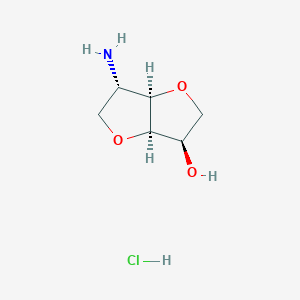 molecular formula C6H12ClNO3 B6306642 (3R,3aR,6S,6aR)-6-aminohexahydrofuro[3,2-b]furan-3-ol hydrochloride CAS No. 81702-33-2