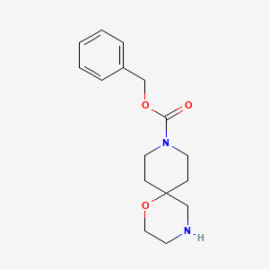 molecular formula C16H22N2O3 B6306653 1-氧杂-4,9-二氮杂螺[5.5]十一烷-9-甲酸苄酯 CAS No. 2102409-64-1