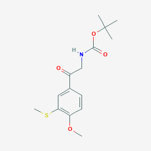 molecular formula C15H21NO4S B6306660 t-Butyl N-{2-[4-methoxy-3-(methylsulfanyl)phenyl]-2-oxoethyl}carbamate CAS No. 2197056-65-6
