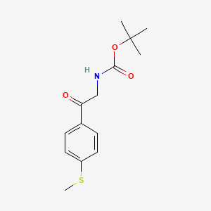 molecular formula C14H19NO3S B6306665 t-Butyl N-{2-[4-(methylsulfanyl)phenyl]-2-oxoethyl}carbamate CAS No. 2197057-31-9