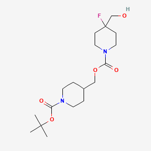 {1-[(Tert-butoxy)carbonyl]piperidin-4-yl}methyl 4-fluoro-4-(hydroxymethyl)piperidine-1-carboxylate