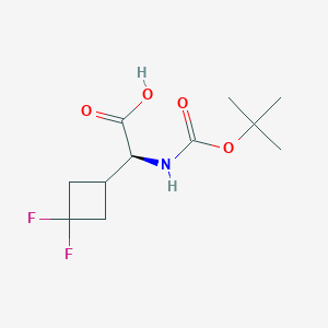 molecular formula C11H17F2NO4 B6306694 (2S)-2-(tert-Butoxycarbonylamino)-2-(3,3-difluorocyclobutyl)acetic acid, min. 97%, ee >95% CAS No. 2231664-31-4