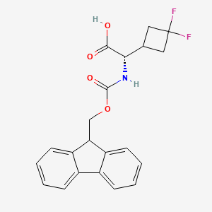 molecular formula C21H19F2NO4 B6306704 (2S)-2-(3,3-Difluorocyclobutyl)-2-(9H-fluoren-9-ylmethoxycarbonylamino)acetic acid CAS No. 2349734-08-1