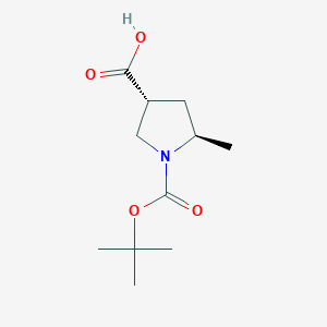 molecular formula C11H19NO4 B6306742 (3R,5R)-1-[(叔丁氧羰基)羰基]-5-甲基吡咯烷-3-羧酸 CAS No. 1932018-83-1