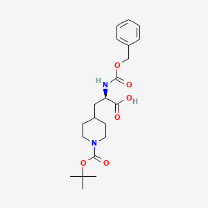 molecular formula C21H30N2O6 B6306750 (2R)-2-(Benzyloxycarbonylamino)-3-(1-tert-butoxycarbonyl-4-piperidyl)propanoic acid CAS No. 2306248-70-2