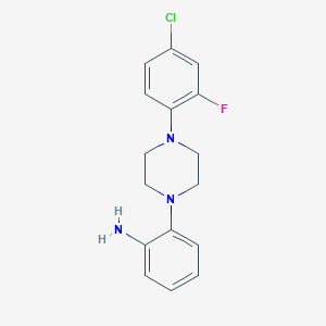 molecular formula C16H17ClFN3 B6306764 2-[4-(4-Chloro-2-fluorophenyl)-1-piperazinyl]aniline CAS No. 2006277-40-1
