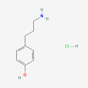 molecular formula C9H14ClNO B6306975 4-(3-Aminopropyl)phenol hydrochloride;  95% CAS No. 40829-38-7