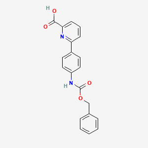 molecular formula C20H16N2O4 B6306987 6-(4-Cbz-Aminopheny)picolinic acid, 95% CAS No. 1261889-05-7
