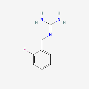 molecular formula C8H10FN3 B6307000 N-(2-Fluorobenzyl)guanidine;  >90% CAS No. 704-98-3