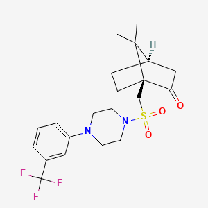molecular formula C21H27F3N2O3S B6307043 7,7-Dimethyl-1-(((4-(3-(trifluoromethyl)phenyl)piperazinyl)sulfonyl)methyl)bicyclo[2.2.1]heptan-2-one CAS No. 920527-56-6