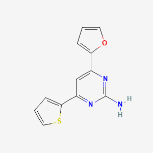 molecular formula C12H9N3OS B6307045 4-(Furan-2-yl)-6-(thiophen-2-yl)pyrimidin-2-amine CAS No. 82619-66-7