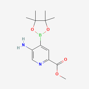 molecular formula C13H19BN2O4 B6307121 (5-Amino-2-(methoxycarbonyl)pyridin-4-yl)boronic acid pinacol ester CAS No. 1859083-82-1