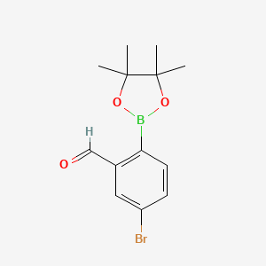 molecular formula C13H16BBrO3 B6307129 5-Bromo-2-(4,4,5,5-tetramethyl-1,3,2-dioxaborolan-2-yl)benzaldehyde CAS No. 1352819-26-1