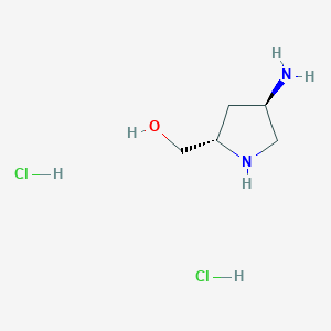 molecular formula C5H14Cl2N2O B6307138 ((2S,4R)-4-Aminopyrrolidin-2-yl)methanol dihydrochloride CAS No. 1292324-43-6