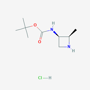 molecular formula C9H19ClN2O2 B6307145 t-Butyl N-[cis-2-methylazetidin-3-yl]carbamate hydrochloride CAS No. 2007915-44-6